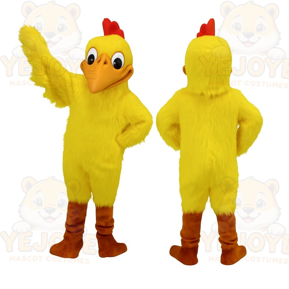 Yellow Red Orange Chicken Mascot Costume