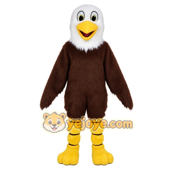 Brown White Yellow Bald Eagle Mascot Costume