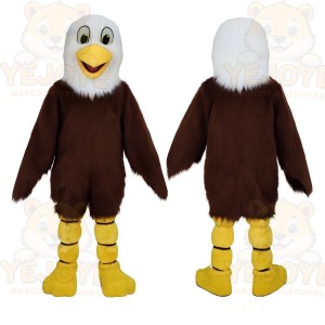 Brown White Yellow Bald Eagle Mascot Costume