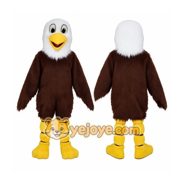 Brown White Yellow Bald Eagle Mascot Costume