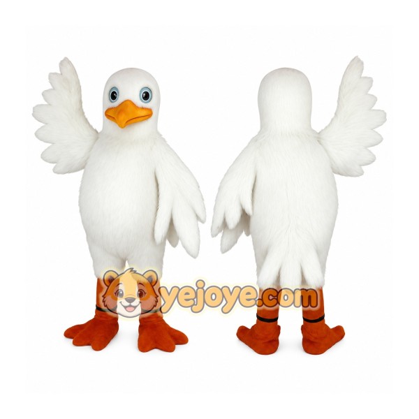 White Orange Duck Mascot Costume