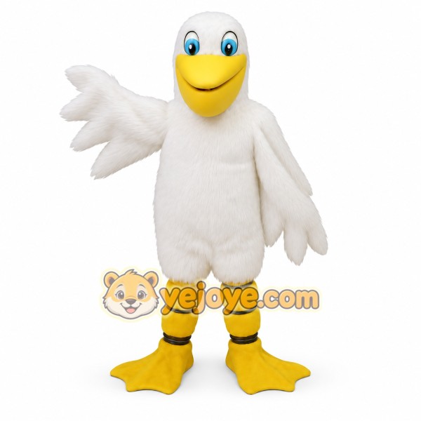 White Yellow Long Beaked Duck Mascot Costume White Yellow Long Beaked Duck Mascot Costume