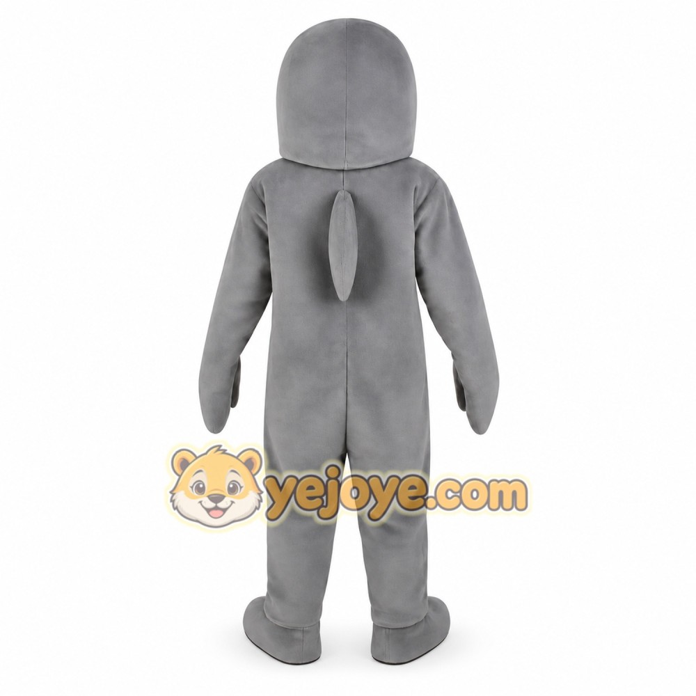 Gray White Dolphin Mascot Costume Gray White Dolphin Mascot Costume