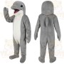 Gray White Dolphin Mascot Costume
