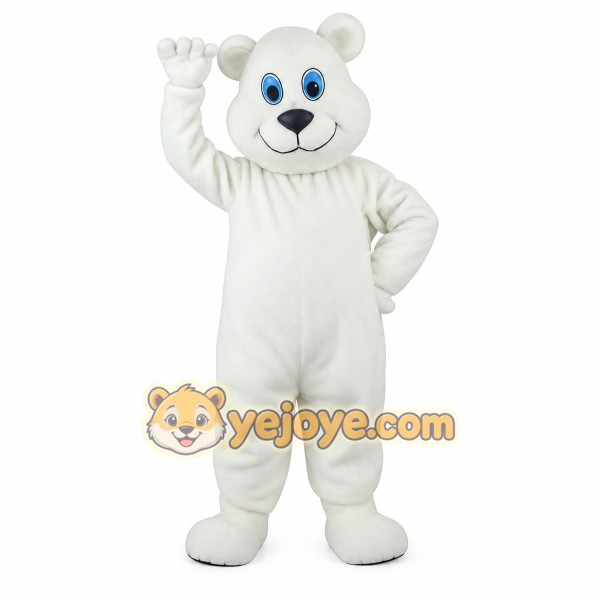 White Blue Eyed Polar Bear Mascot Costume