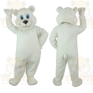 White Blue Eyed Polar Bear Mascot Costume