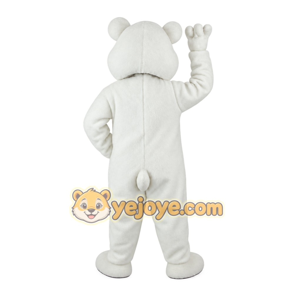 White Blue Eyed Polar Bear Mascot Costume White Blue Eyed Polar Bear Mascot Costume