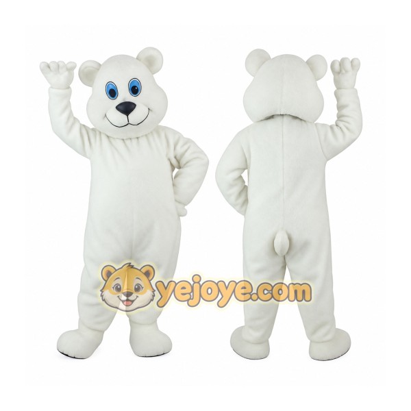 White Blue Eyed Polar Bear Mascot Costume