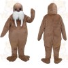 Brown Walrus With White Tusks Mascot Costume