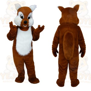 Brown White Red Panda Mascot Costume