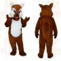Brown White Red Panda Mascot Costume