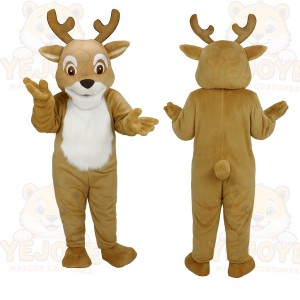 Light Brown White Reindeer Mascot Costume