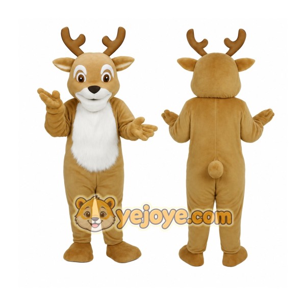 Light Brown White Reindeer Mascot Costume