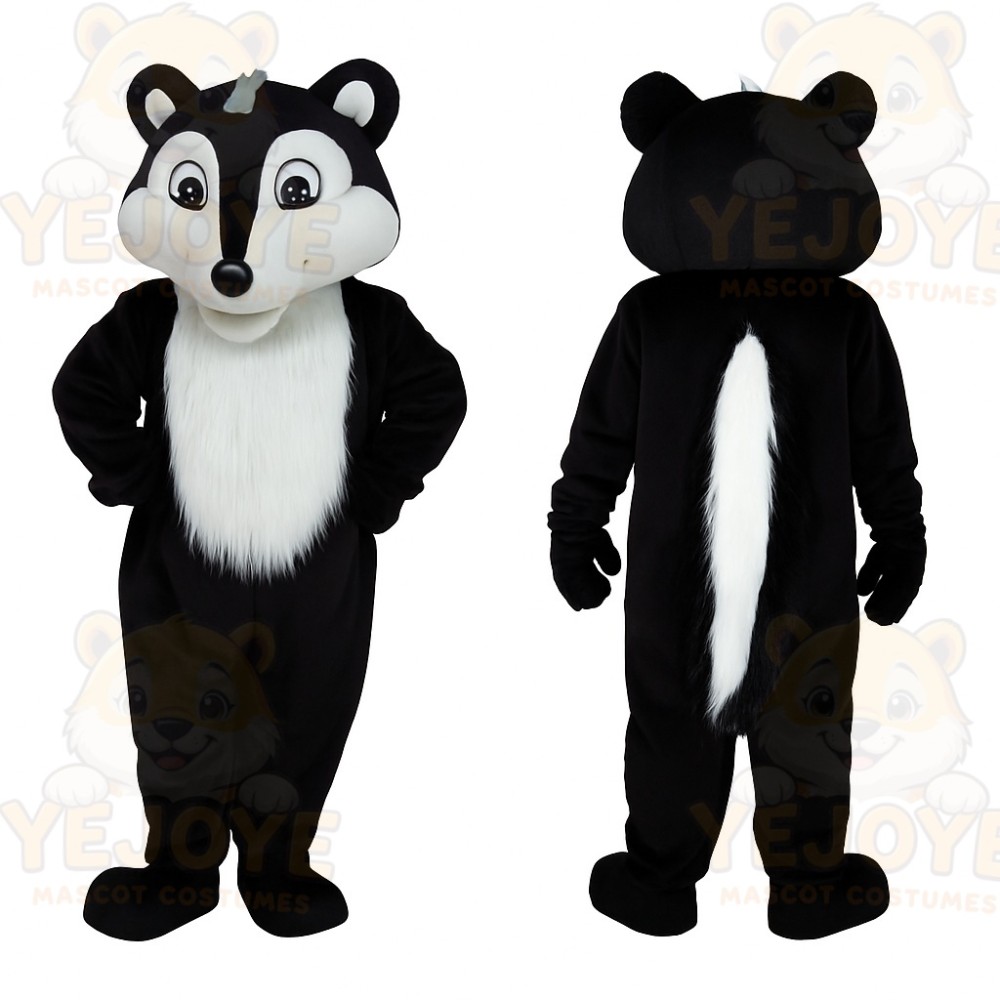 Black White Skunk Mascot Costume
