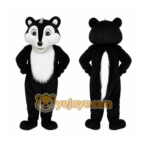 Black White Skunk Mascot Costume