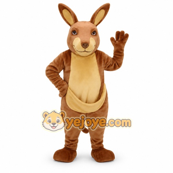 Brown Tan Kangaroo Mascot Costume
