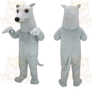 Light Gray White Dog Mascot Costume