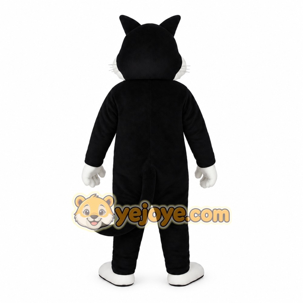 Black White Tuxedo Cat Mascot Costume