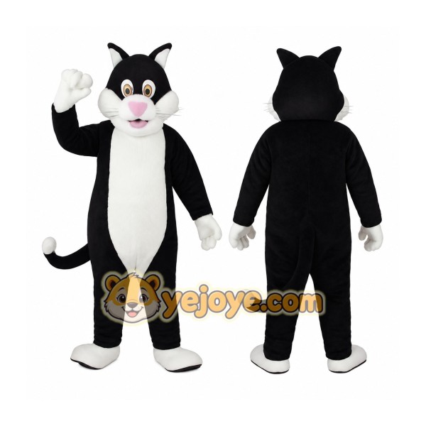 Black White Tuxedo Cat Mascot Costume