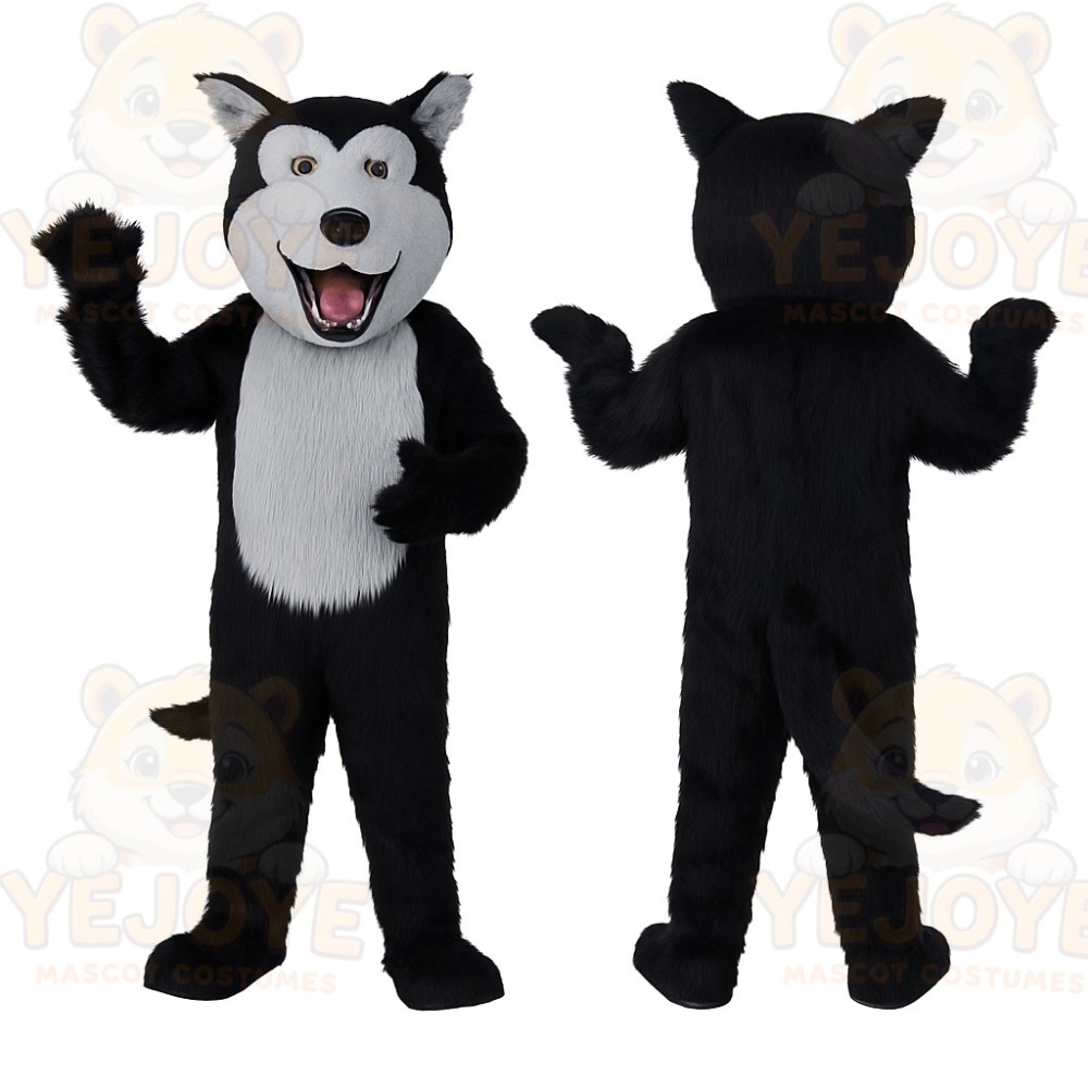 Black And White Husky Dog Mascot Costume