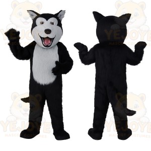 Black And White Husky Dog Mascot Costume