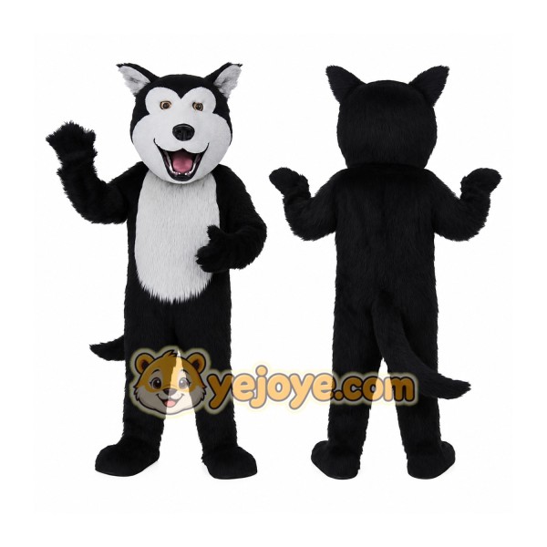 Black And White Husky Dog Mascot Costume