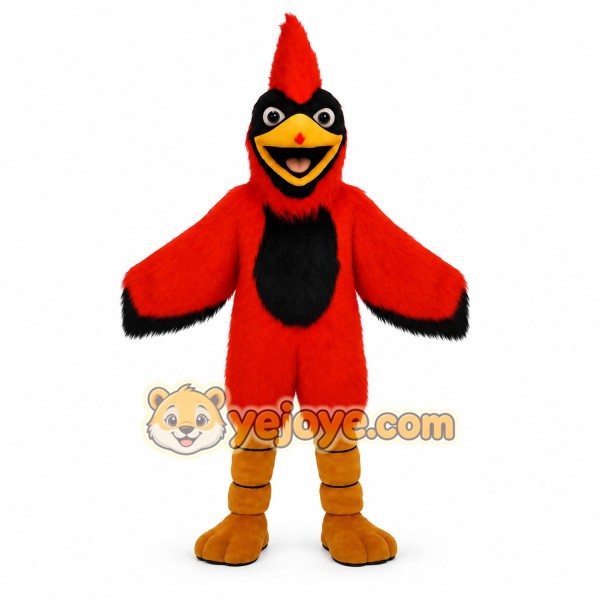 Red Black Yellow Cardinal Mascot Costume