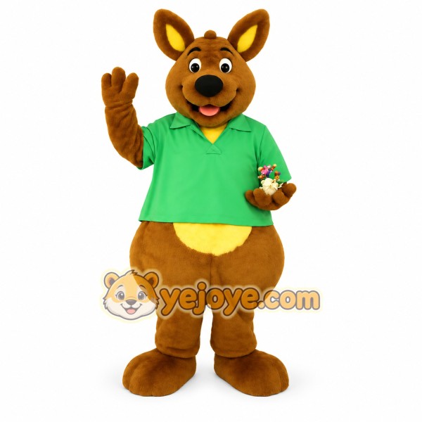 Brown Green Yellow Kangaroo Mascot Costume Brown Green Yellow Kangaroo Mascot Costume