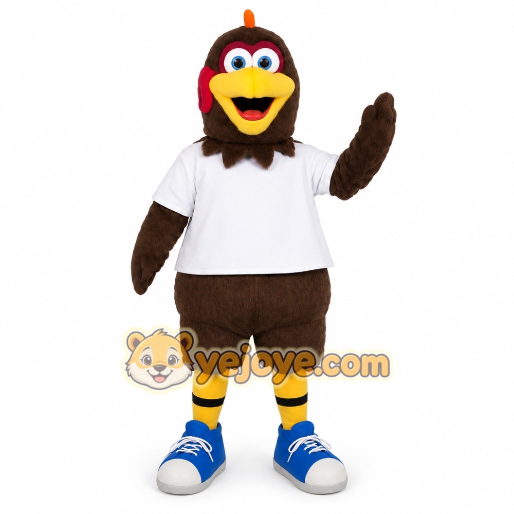 Brown Yellow White Turkey Mascot Costume Brown Yellow White Turkey Mascot Costume