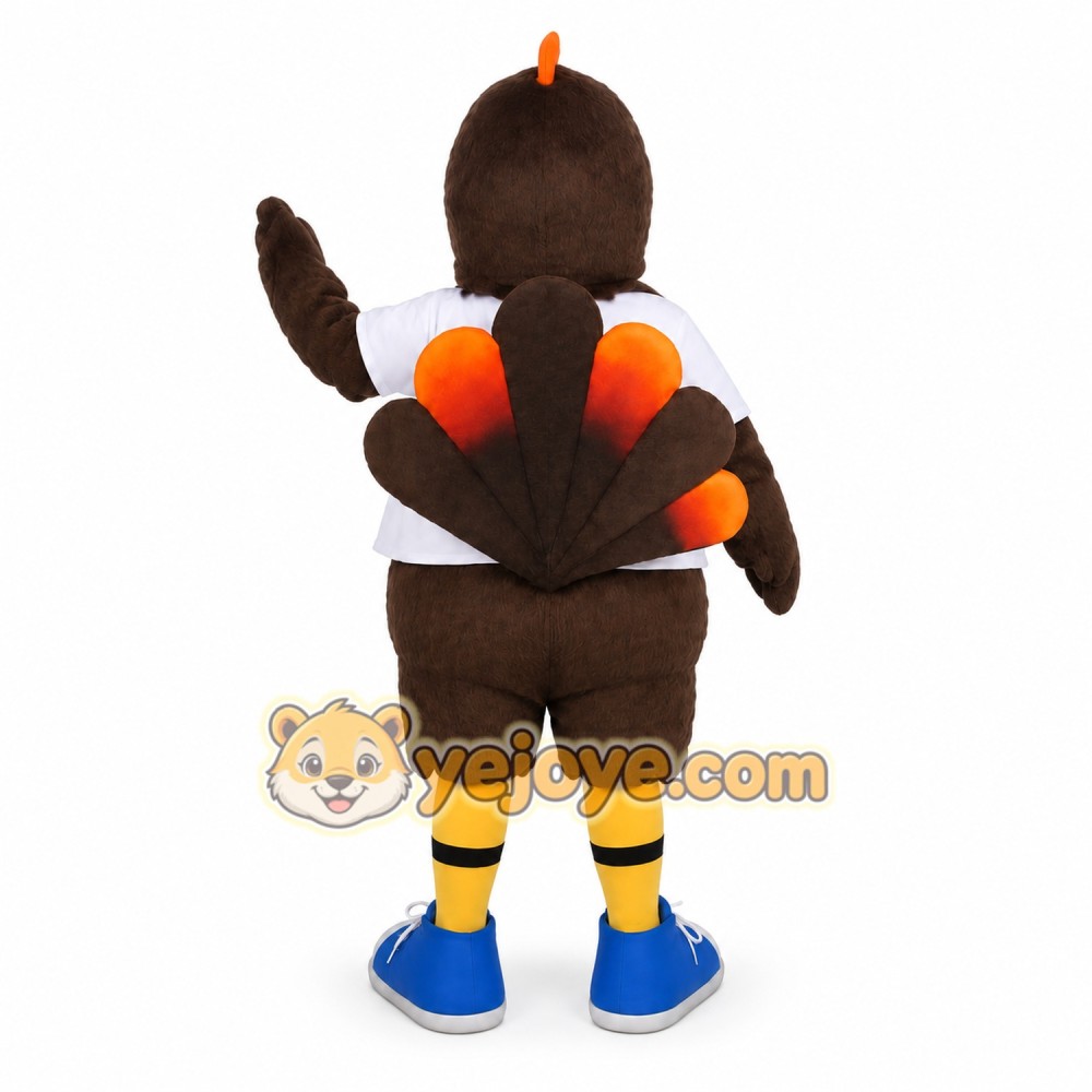 Brown Yellow White Turkey Mascot Costume Brown Yellow White Turkey Mascot Costume