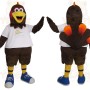 Brown Yellow White Turkey Mascot Costume