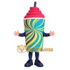 Blue Yellow Frozen Drink Cup Mascot Costume Blue Yellow Frozen Drink Cup Mascot Costume