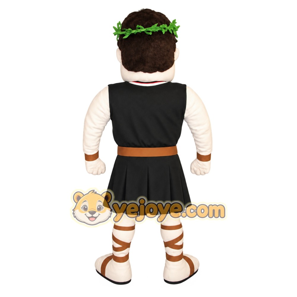 Black White Greek Warrior Mascot Costume