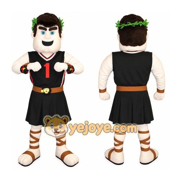 Black White Greek Warrior Mascot Costume