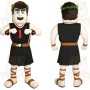 Black White Greek Warrior Mascot Costume