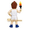 White Gold Blue Athlete Mascot Costume White Gold Blue Athlete Mascot Costume
