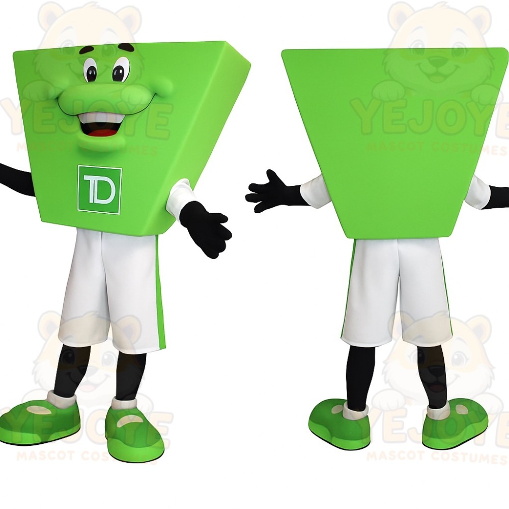 Green White Trapezoid Character Mascot Costume