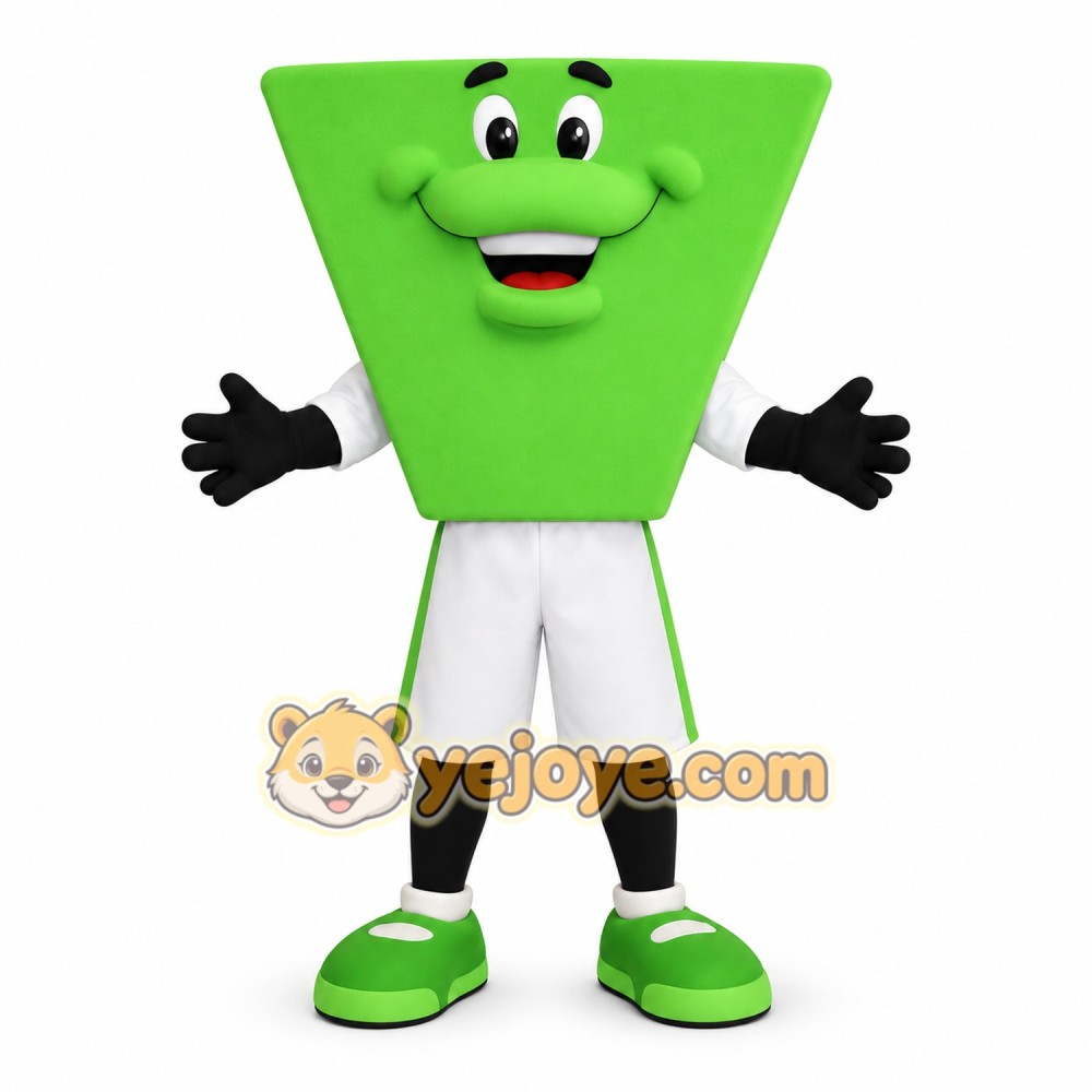 Green White Trapezoid Character Mascot Costume Green White Trapezoid Character Mascot Costume