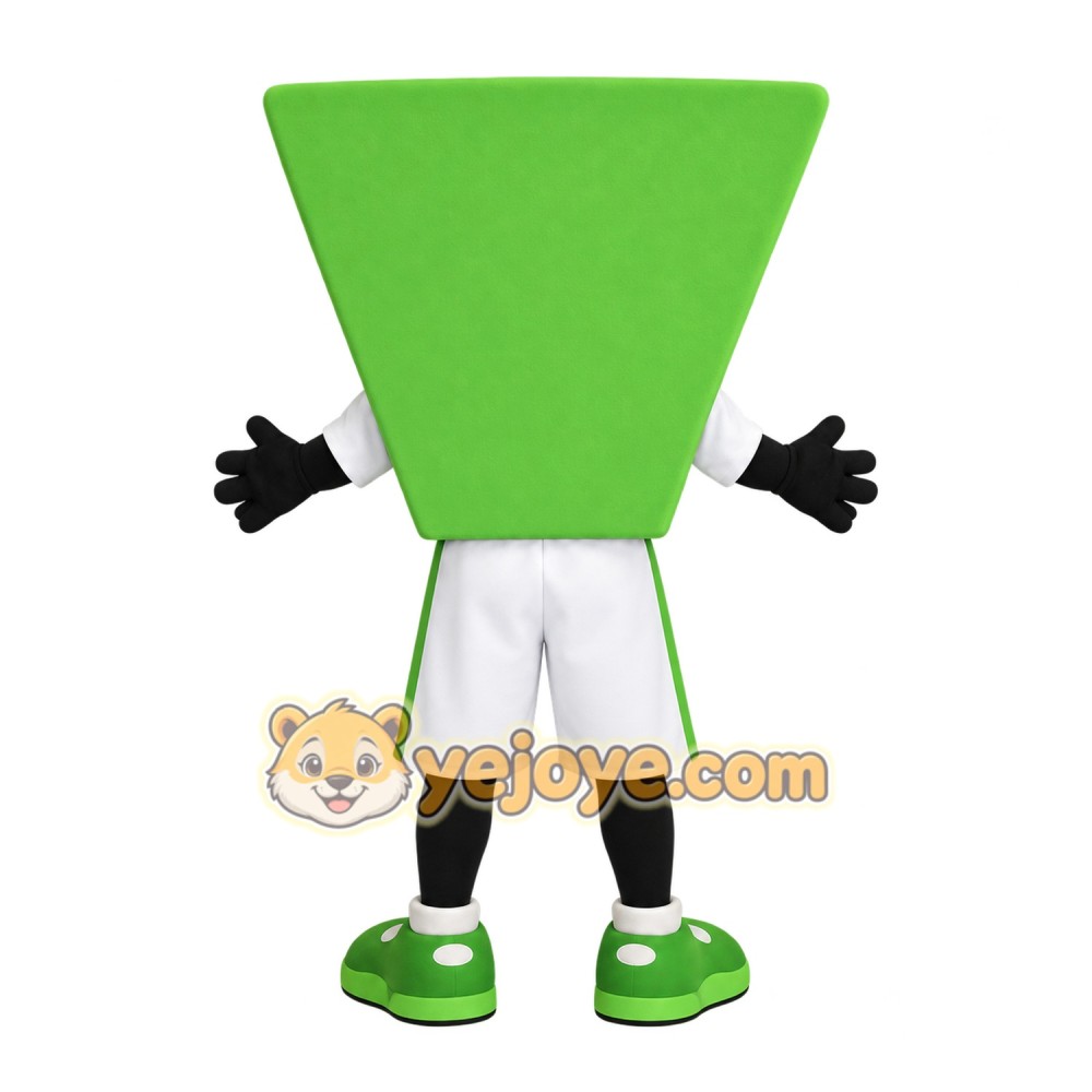 Green White Trapezoid Character Mascot Costume Green White Trapezoid Character Mascot Costume