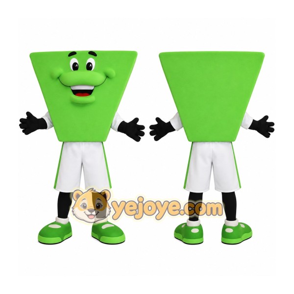 Green White Trapezoid Character Mascot Costume
