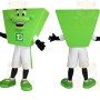 Green White Trapezoid Character Mascot Costume