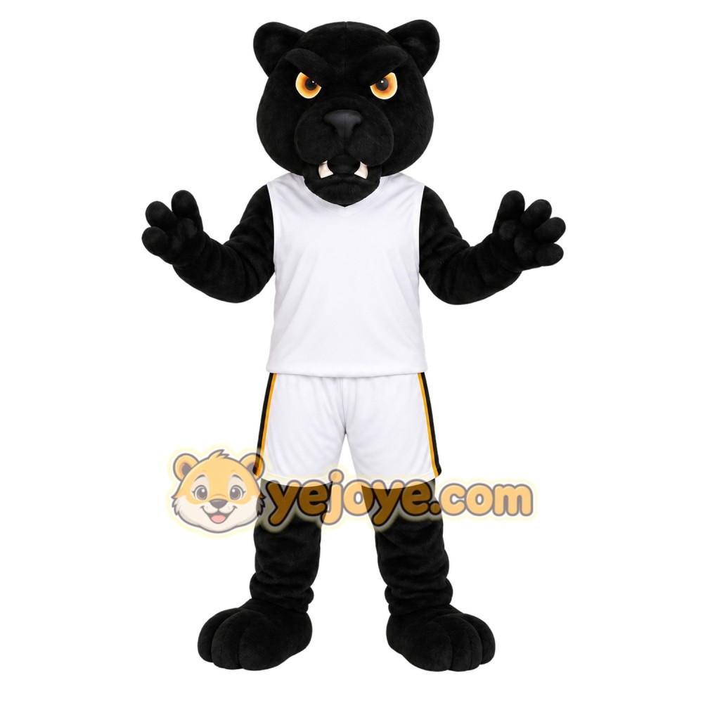 Black White Basketball Panther Mascot Costume Black White Basketball Panther Mascot Costume