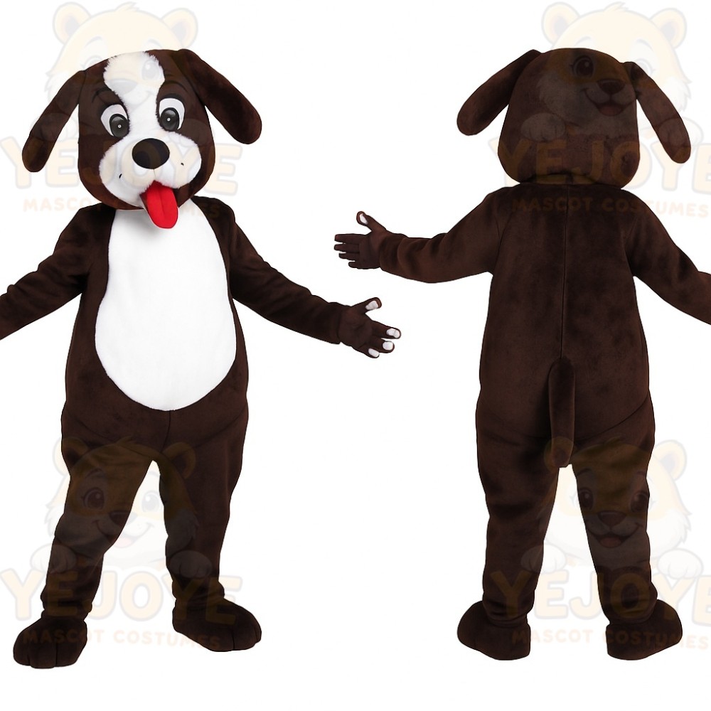 Brown White Floppy Eared Dog Mascot Costume