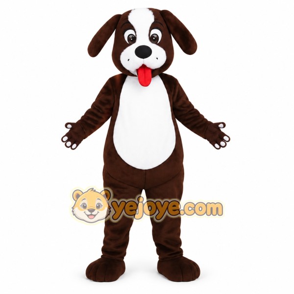 Brown White Floppy Eared Dog Mascot Costume Brown White Floppy Eared Dog Mascot Costume