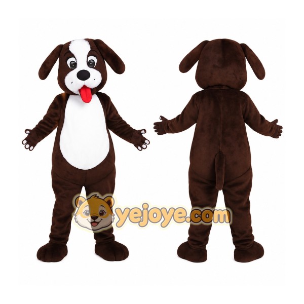 Brown White Floppy Eared Dog Mascot Costume