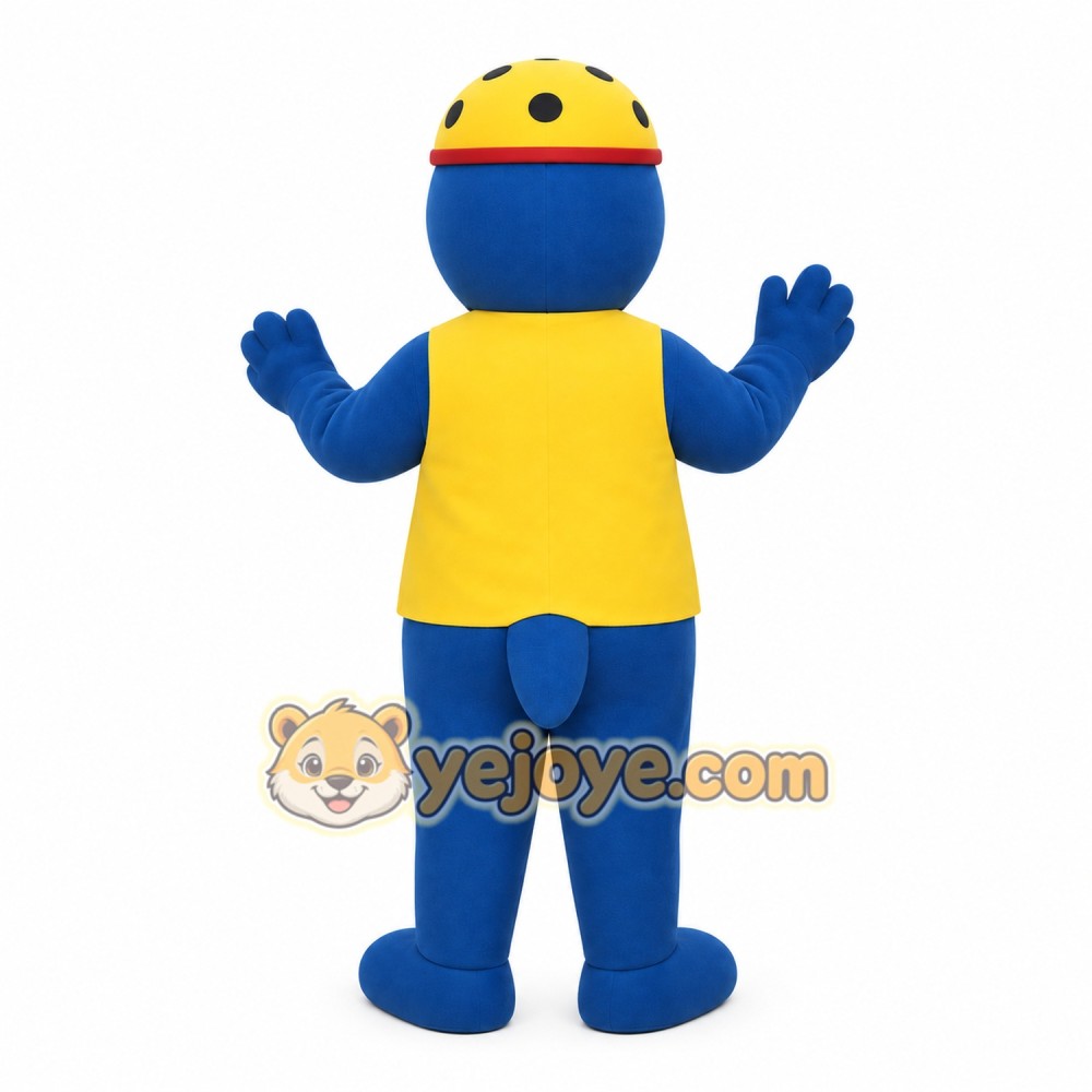 Blue Yellow Helmeted Seal Mascot Costume
