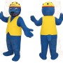 Blue Yellow Helmeted Seal Mascot Costume