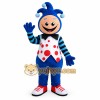 Blue White Red Jester Clown Mascot Costume Blue White Red Jester Clown Mascot Costume