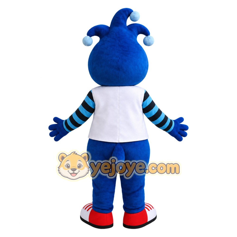 Blue White Red Jester Clown Mascot Costume Blue White Red Jester Clown Mascot Costume