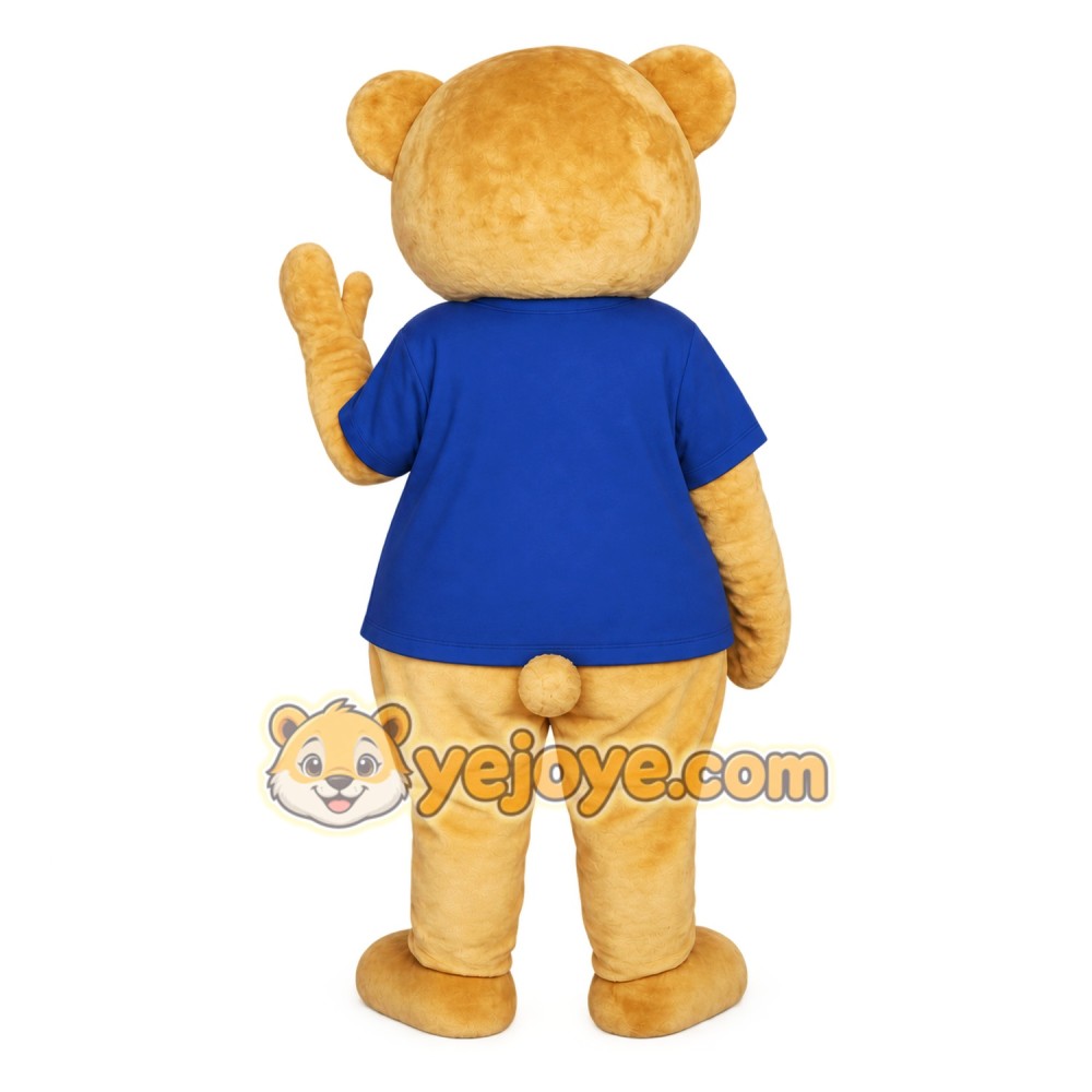 Golden Blue Teddy Bear Mascot Costume Golden Blue Teddy Bear Mascot Costume